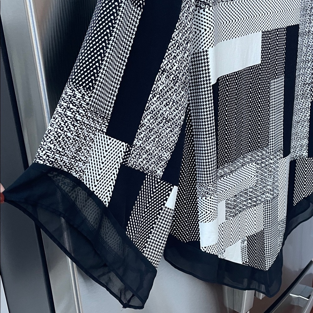 Alfani Monochrome Patchwork Blouse - image 3